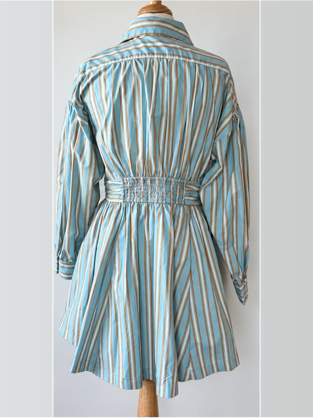 Anthropologie Striped High Low A-Line Mini Shirt Dress M NWT - Picture 3 of 16